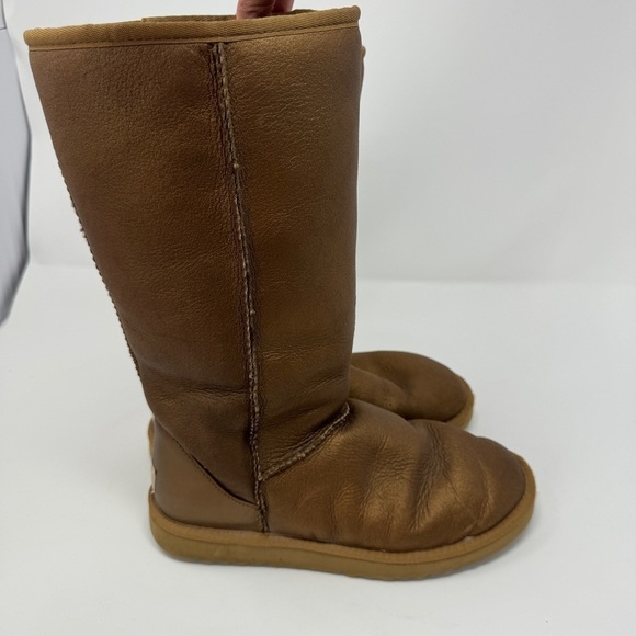 UGG Classic Tall Metallic Copped Brown Sherpa Lined Boots - Picture 7 of 10